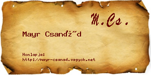Mayr Csanád névjegykártya